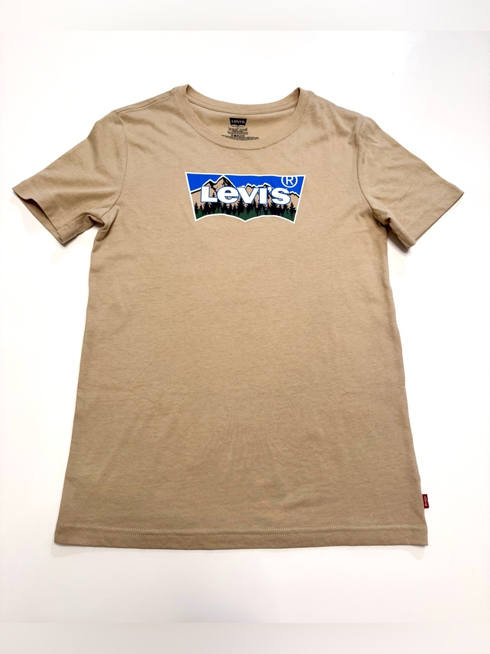 Levi's Boys’ Tan Graphic Logo Short Sleeve Tee, size L (12-13)